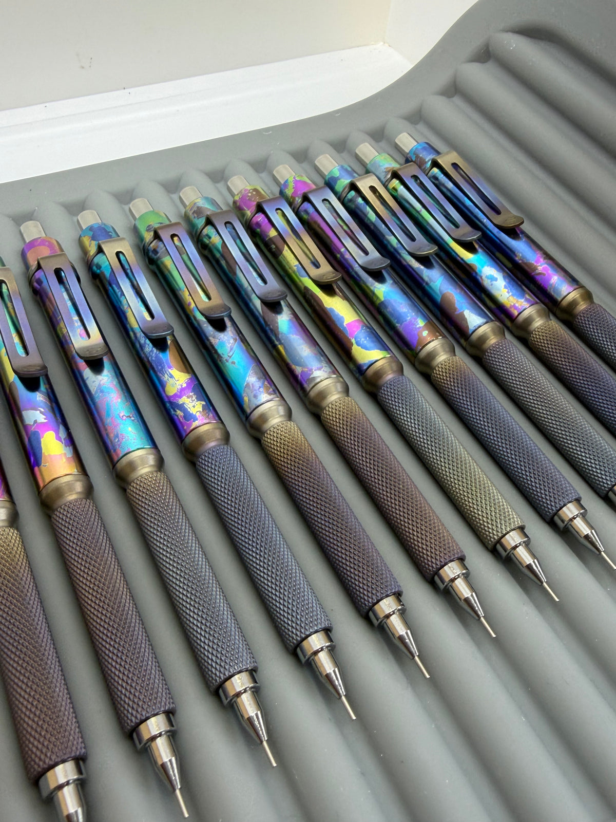 Spoke Hacks Pencil: model 8 in Nerd camo / torched finish