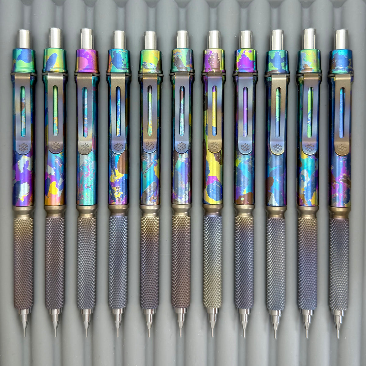 Spoke Hacks Pencil: model 8 in Nerd camo / torched finish