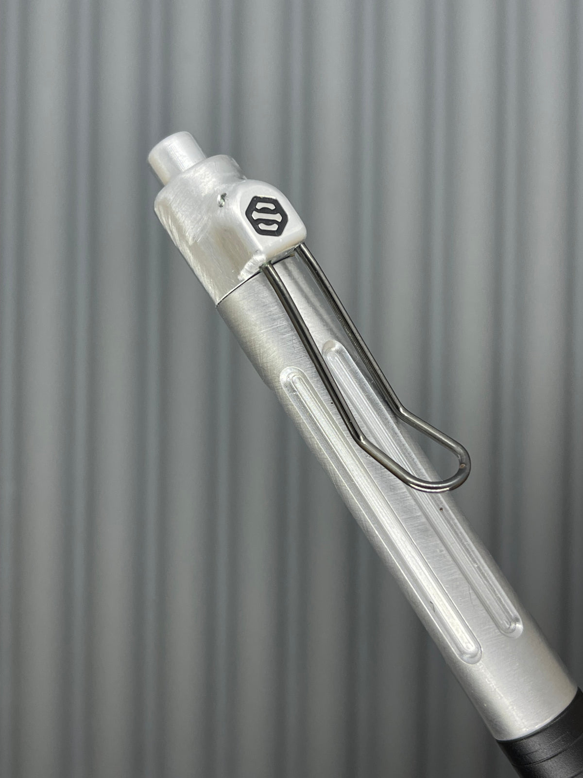 Spoke Click Prototype (Alpha): Black Aluminum Taper Grip, Bare Aluminum Barrel