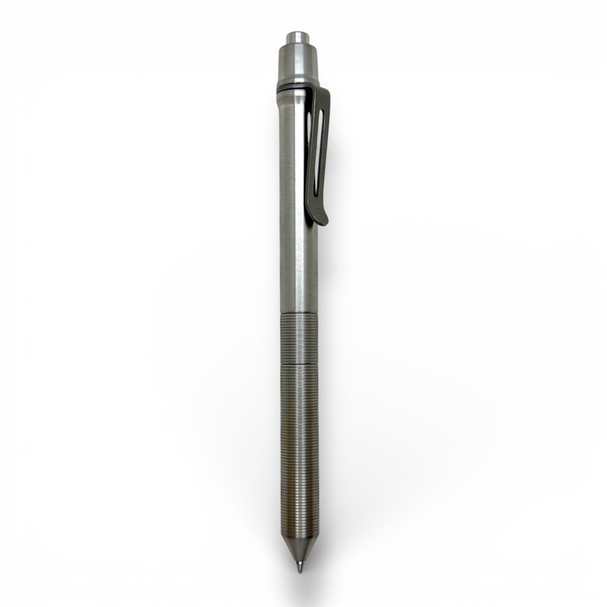 > Spoke Click Model CX-E: Matte Titanium / Milli-Groove Grip (Uses Pentel® EnerGel refills)