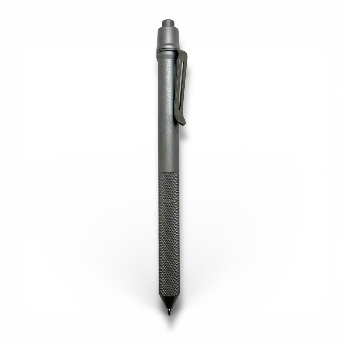 > Spoke Click Model CX-E: Matte Titanium / Knurled Grip (Uses Pentel® EnerGel refills)
