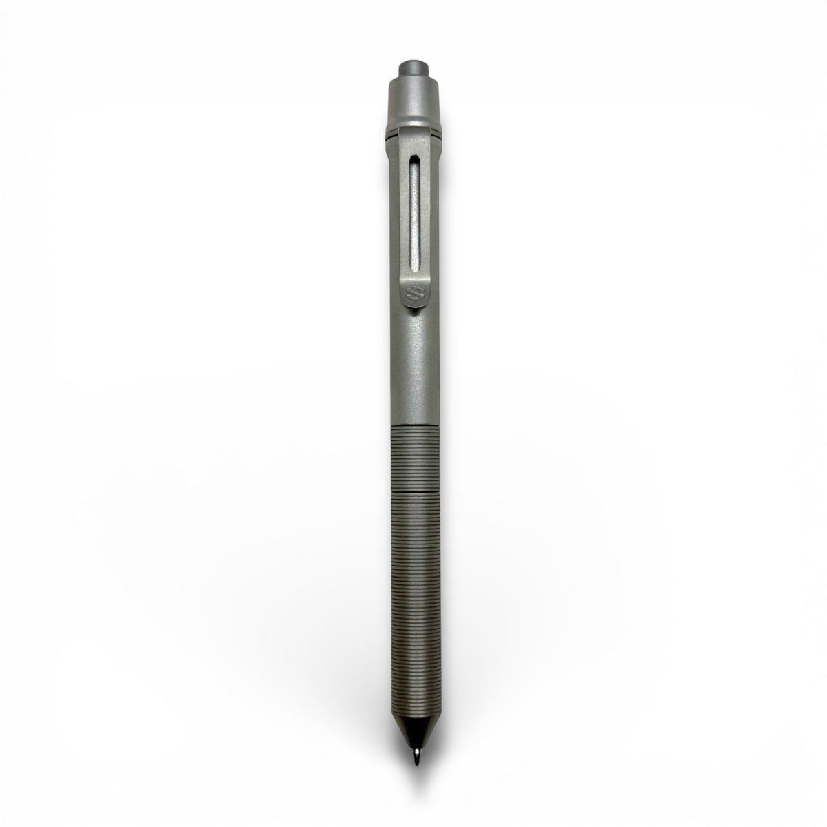> Spoke Click Model CX-E: Matte Titanium / Milli-Groove Grip (Uses Pentel® EnerGel refills)