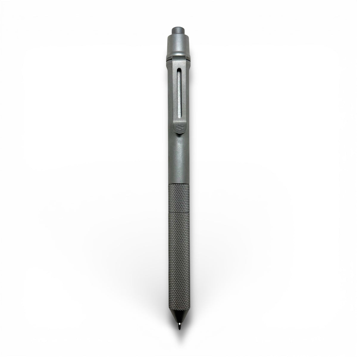 > Spoke Click Model CX-E: Matte Titanium / Knurled Grip (Uses Pentel® EnerGel refills)