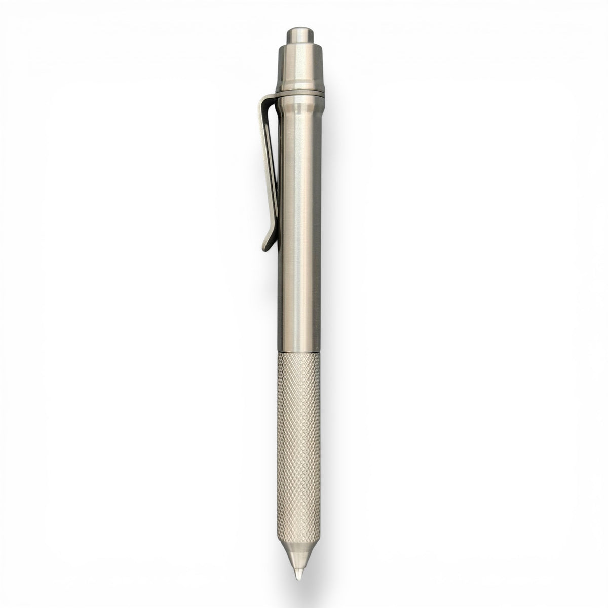 > Spoke Click Model C: Shiny Titanium / Flat Knurl Grip