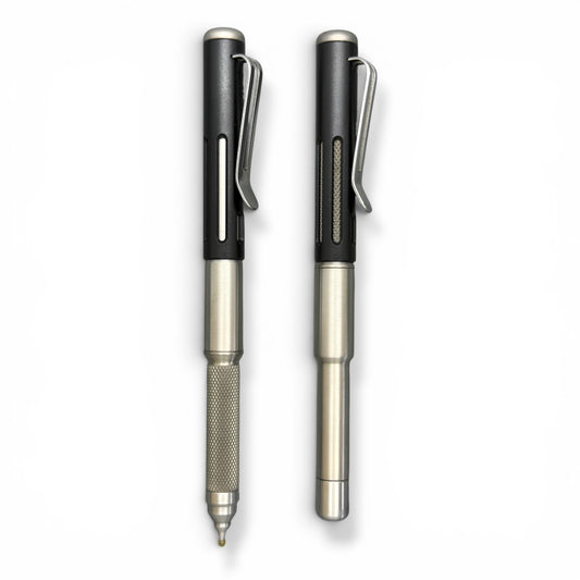 Roady  XL / Titanium - Knurled Grip - Black Aluminum Slot Cap
