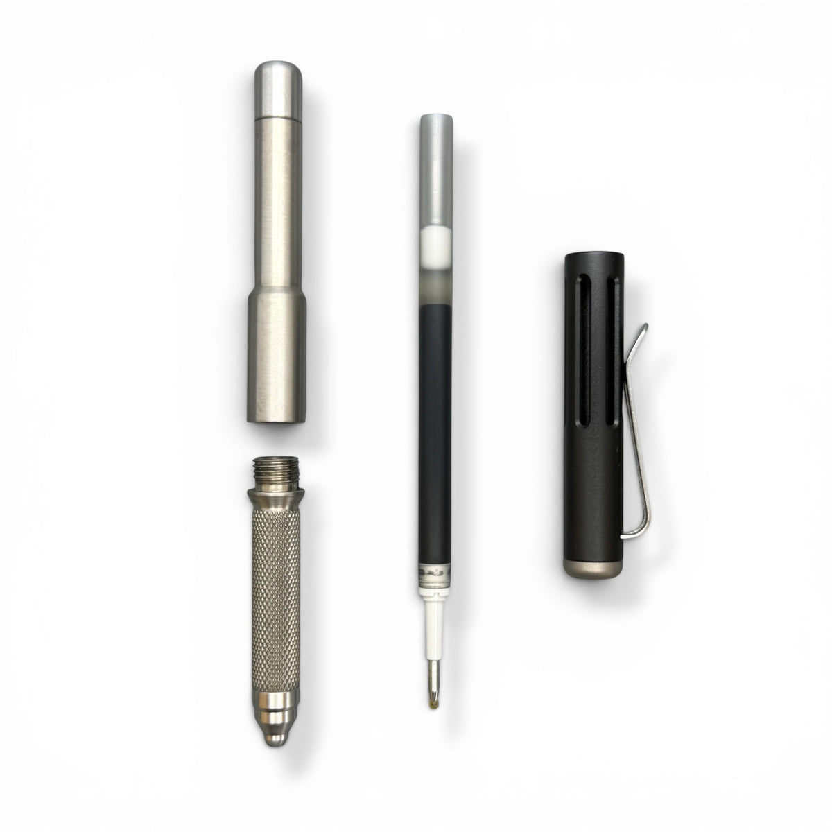 Roady  XL / Titanium - Knurled Grip - Black Aluminum Slot Cap