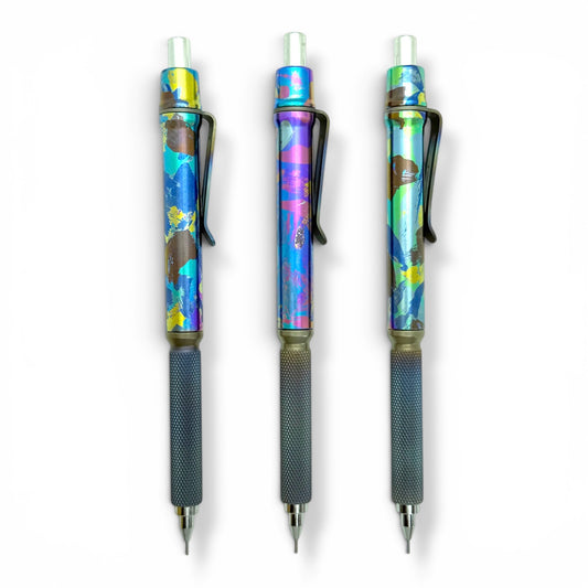 Spoke Hacks Pencil: model 8 in Nerd camo / torched finish