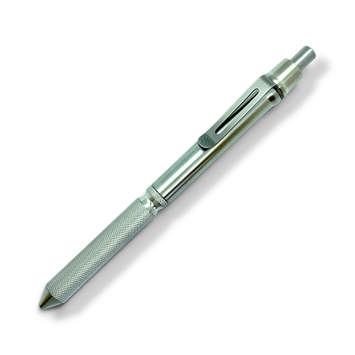 > Spoke Click Model CX: Shiny Titanium / Knurled Grip