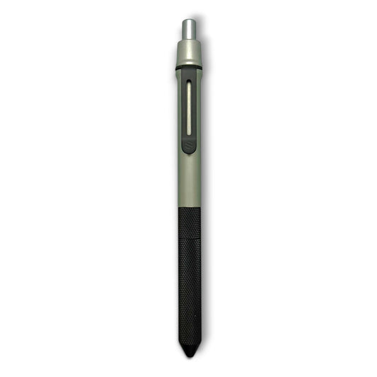 > Spoke Click Model CX-E: Matte Titanium / Black Ti Knurled Grip & Clip (Pentel® EnerGel refill) (Copy)