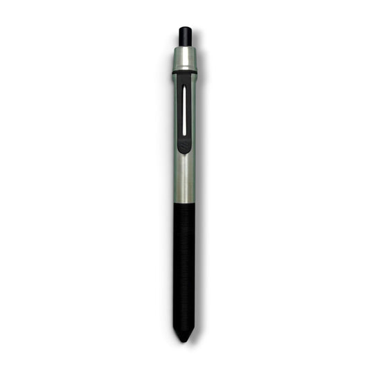 > Spoke Click Model CX-E: Satin Titanium / Black Ti Knurled Grip & Clip (Pentel® EnerGel refill) (Copy) (Copy)